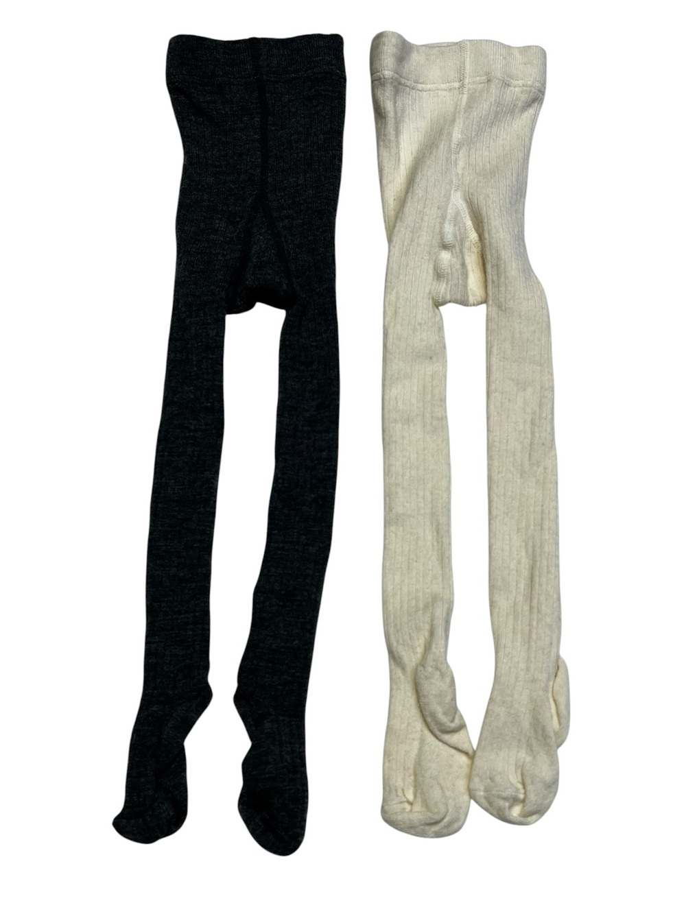Baby girls 9-12M H&M‎ Kids Ribbed Leggings Tights in Gray and Cream